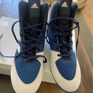 Adidas Men's Mat Wizard 5 Wrestling Shoes Size 9, Navy/Grey/White **NEW**